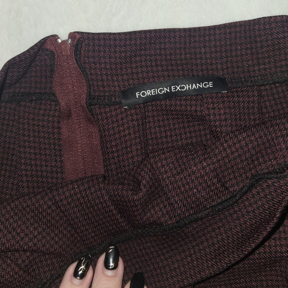 Foreign Exchange M Maroon & Blk  A-Line Mini Librarian 2 Skater Versatile Style - Picture 4 of 9